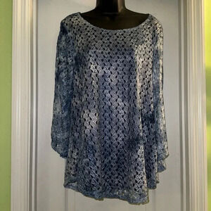 New Directions Sheer/Lined Blouse